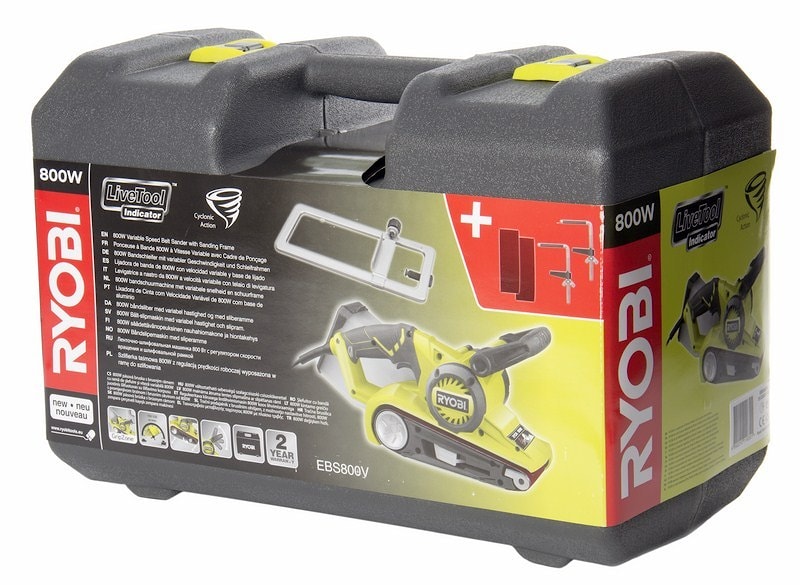 Ленточная шлифмашина Ryobi EBS 800 V в кейсе